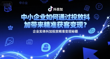 中小企业如何通过投放抖加带来精准获客变现？企业实体抖加投放精准变现秘籍-财富区