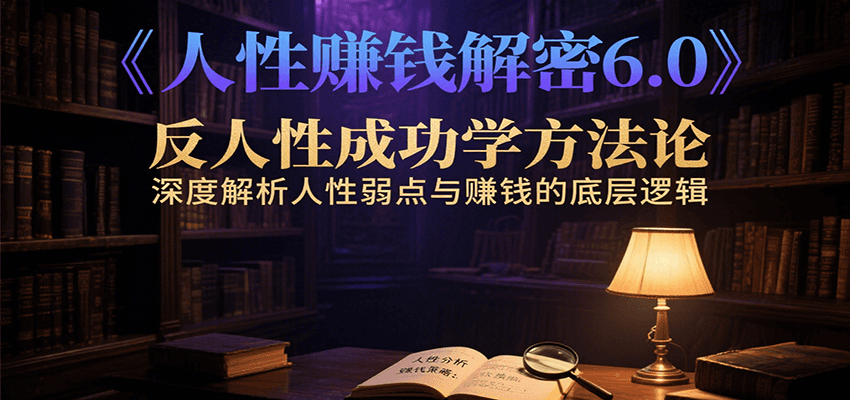 人性赚钱解密6.0，反人性成功学方法论，深度解析人性弱点与赚钱的底层逻辑-财富区