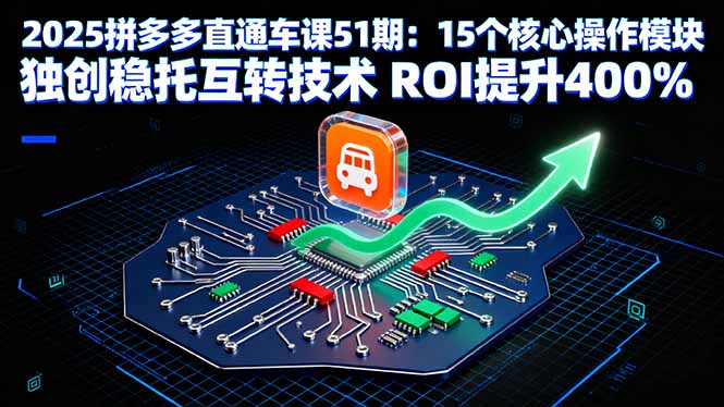 2025拼多多直通车课51期：15个核心操作模块 独创稳托互转技术 ROI提升400%-财富区