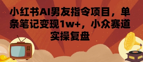 小红书AI男友指令项目，单条笔记变现1w+，小众赛道实操复盘-财富区