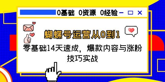 蝴蝶号运营从0到1，零基础14天速成，爆款内容与涨粉技巧实战-财富区