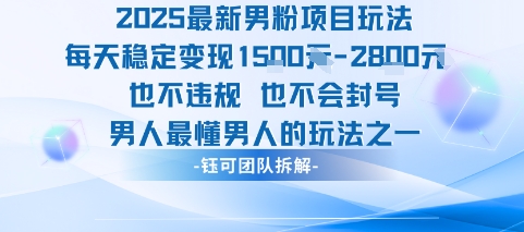 2025最新男粉项目玩法每天变现1k+也不违规也不会封号男人最懂男人的玩法-财富区