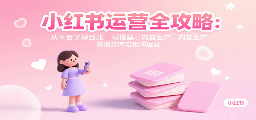 小红书运营全攻略:从平台了解到账号搭建、内容生产,做爆款库与矩阵运营-财富区