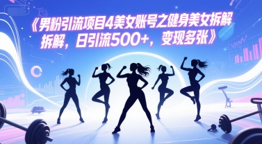 男粉引流项目4美女账号之健身美女拆解，日引流500+，变现多张-财富区