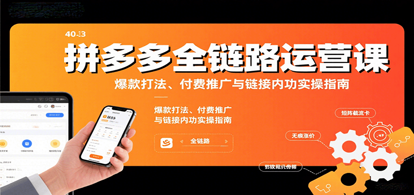 拼多多全链路运营课,爆款打法、付费推广与链接内功实操指南-财富区