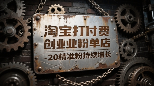淘宝打付费创业粉单店每天稳定10-20精准粉持续增长-财富区