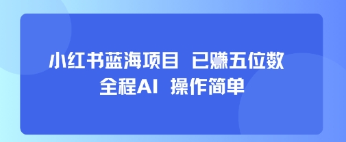 小红书蓝海项目，全程AI，操作简单，已挣五位数-财富区