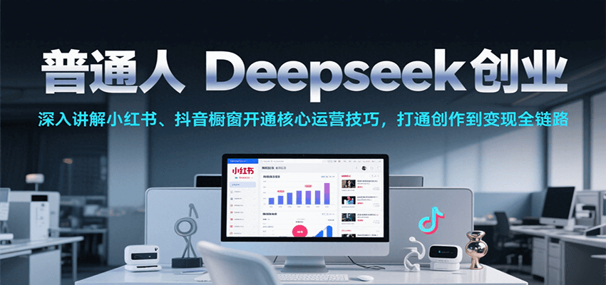 普通人Deepseek创业，小红书、抖音橱窗开通核心运营技巧，打通创作到变现全链路-财富区