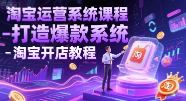 淘宝运营系统课程-打造爆款系统-淘宝开店教程-财富区