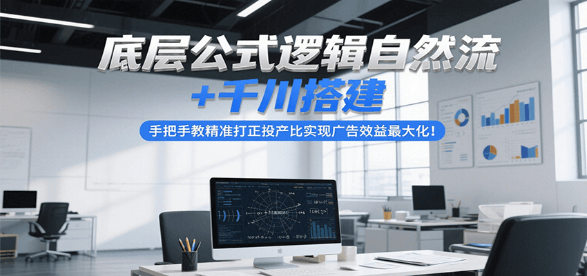 底层公式逻辑自然流+千川搭建，手把手教精准打正投产比实现广告效益最大化！-财富区