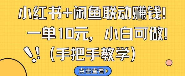小红书+闲鱼联动挣钱，一单10元，小白可做-财富区