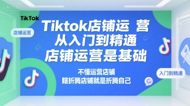 Tiktok店铺运营从入门到精通，店铺运营是基础，不懂运营店铺，瞎折腾店铺就是折腾自己-财富区