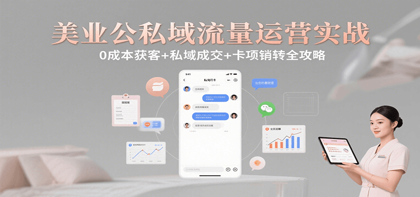 美业公私域流量运营实战：0成本获客+私域成交+卡项销转全攻略-财富区