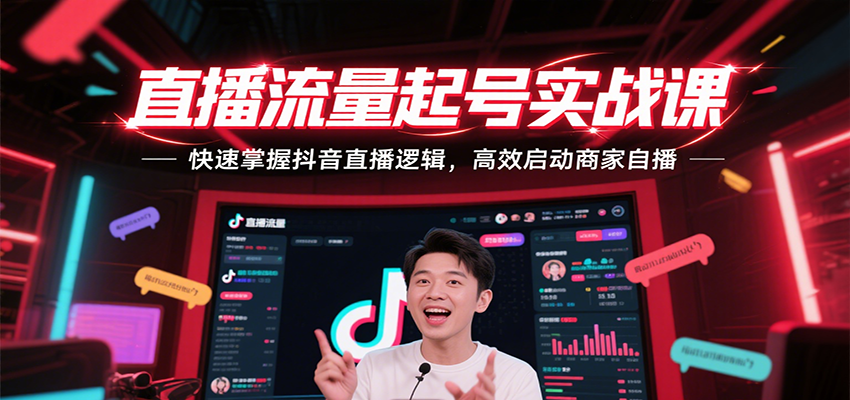直播流量起号实战课，快速掌握抖音直播逻辑，高效启动商家自播-财富区