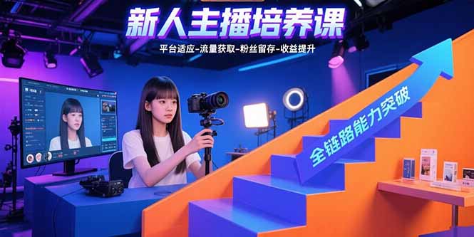 新人主播培养课：平台适应-流量获取-粉丝留存-收益提升 全链路能力突破-财富区
