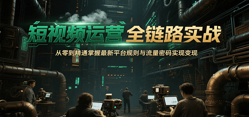 短视频运营全链路实战，从零到精通掌握最新平台规则与流量密码实现变现-财富区