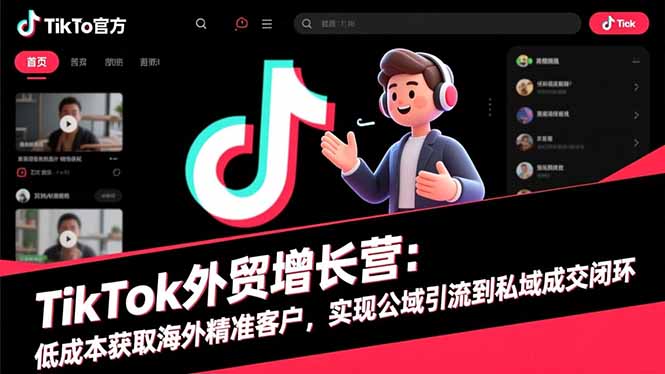 TikTok外贸增长营：低成本获取海外精准客户，实现公域引流到私域成交闭环-财富区