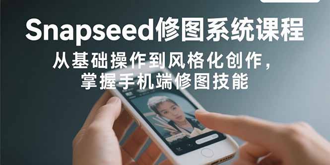 Snapseed修图系统课程：从基础操作到风格化创作，掌握手机端修图技能-财富区