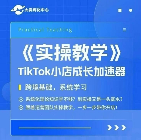 大卖家孵化中心TikTok实操课，TikTok小店成长加速器，跨境基础系统学习，一步一步带你开店-财富区