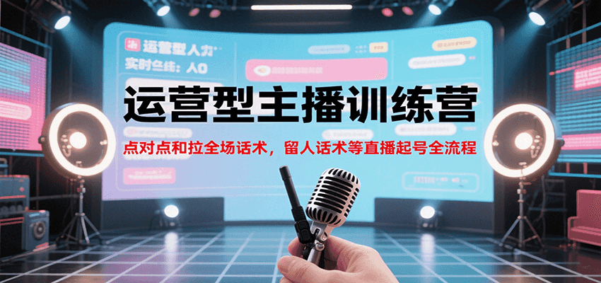 运营型主播训练营，点对点和拉全场话术，留人话术等直播起号全流程（更新8月）-财富区