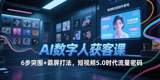 AI数字人获客课，6步突围+霸屏打法，短视频5.0时代流量密码-财富区