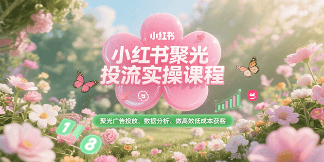 小红书聚光投流实操课程，聚光广告投放、数据分析、做高效低成本获客-财富区