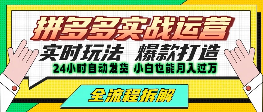 拼多多最新实战运营高投产：长久稳定项目，单店利润一天三位数-财富区