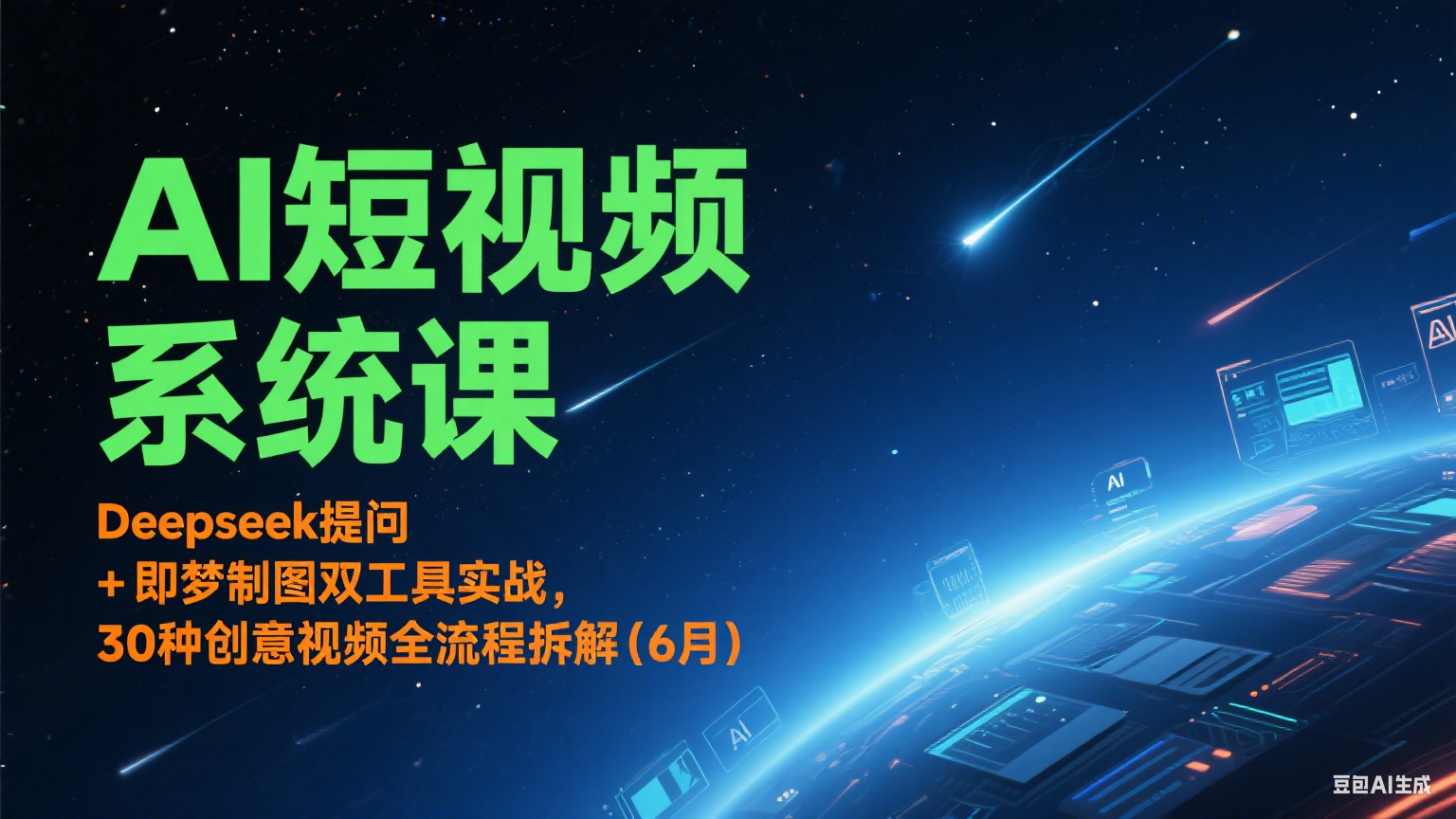 AI短视频系统课：Deepseek提问 + 即梦制图双工具实战，30种创意视频全流程拆解(6月)-财富区