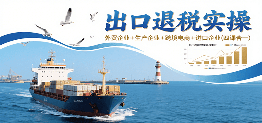 出口退税实操-外贸企业+生产企业+跨境电商+进口企业(四课合一)-财富区
