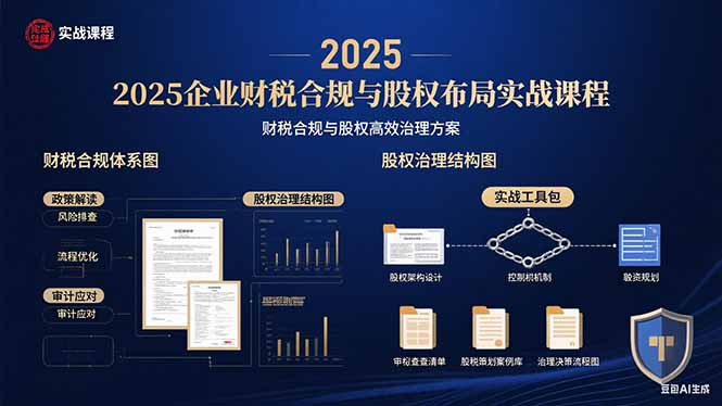 2025企业财税合规与股权布局的实战课程：财税合规与股权高效治理方案-财富区