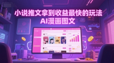 小说推文拿到收益最快的玩法，AI漫画图文-财富区