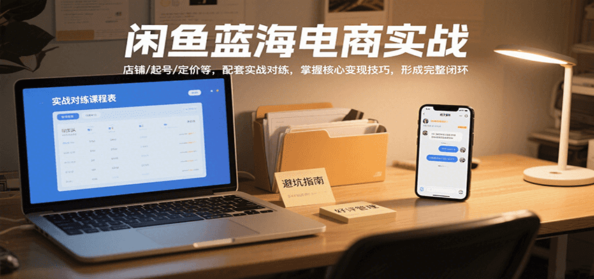闲鱼蓝海电商实战，涵盖店铺、起号、定价等，配套实战对练，掌握核心变现技巧-财富区