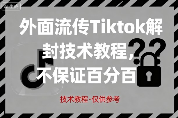 外面流传Tiktok解封技术教程，不保证百分百，具体自测-财富区