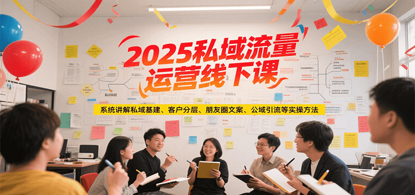 2025私域流量运营线下课，系统讲解私域基建/客户分层/朋友圈文案/公域引流等实操方法-财富区