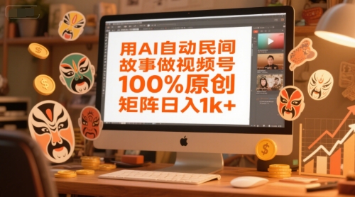 用AI自动民间故事做视频号，100%原创，矩阵日入1k+-财富区