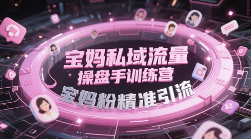 宝妈私域流量操盘手训练营，宝妈粉精准引流-财富区