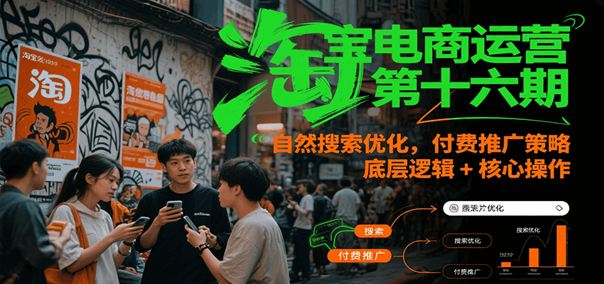 淘宝电商运营第十六期，自然搜索优化，付费推广策略，底层逻辑+核心操作-财富区