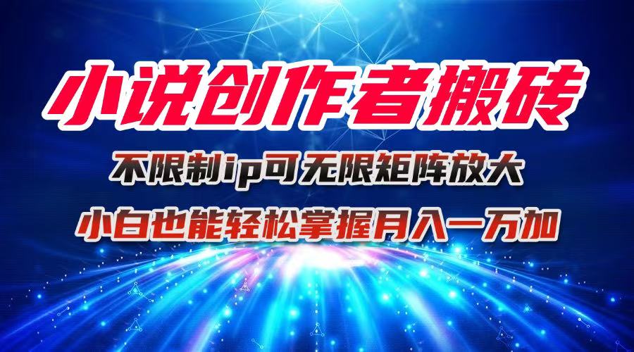 小说创作者搬砖玩法,不限制IP简单无脑 可矩阵无限放大小白也能实现轻…-财富区