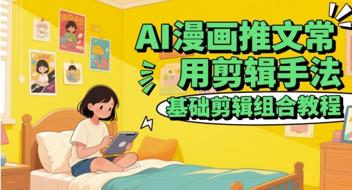AI漫画推文常用剪辑手法，基础剪辑组合教程-财富区