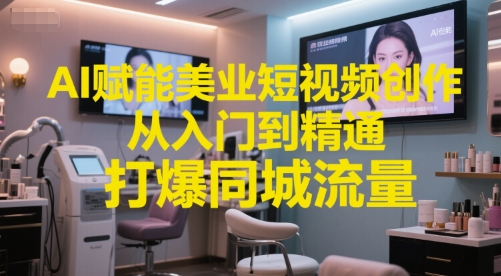 AI赋能美业短视频创作，从入门到精通，打爆同城流量，超级AI工具短视频实操落地-财富区