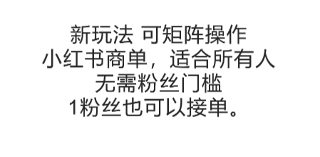 可矩阵操作，小红书商单新玩法，适合所有人，无需粉丝门槛，1粉丝也可以接单-财富区