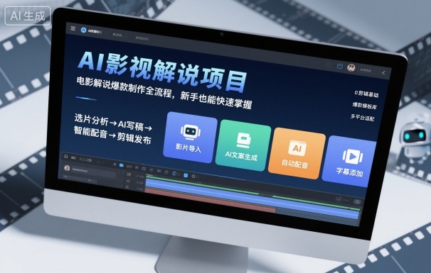 AI影视解说项目，电影解说爆款制作全流程，新手也能快速掌握-财富区