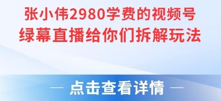 张小伟2980付费额视频号绿幕直播给你们拆解玩法-财富区