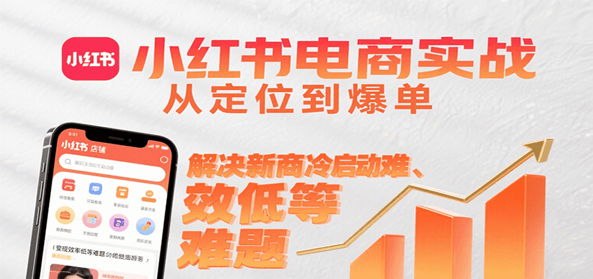 小红书电商实战，从定位到爆单解决新商冷启动难、变现效率低等难题-财富区