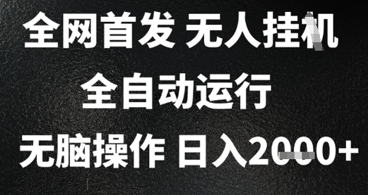 2025首发无人挂G项目，日入2k+，全自动运行，无脑操作，长期稳定 小白可玩-财富区