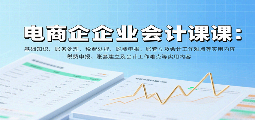 电商企业会计课：基础知识、账务处理、税费申报、账套建立及会计工作难点等实用内容-财富区