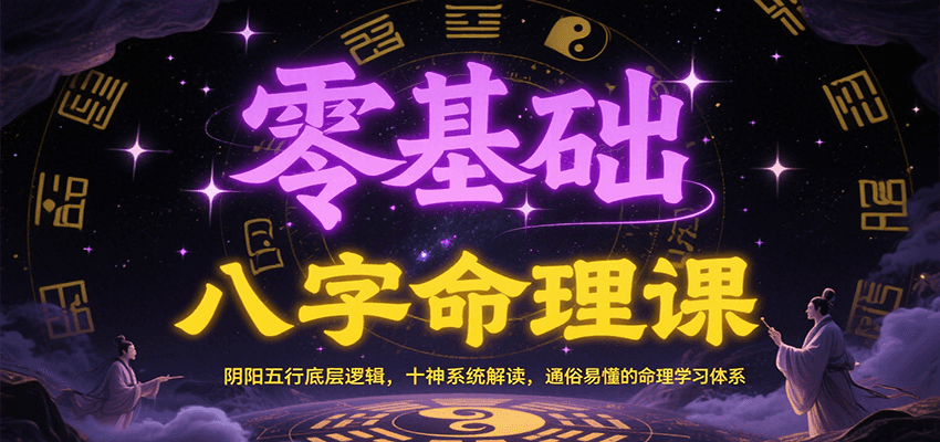 零基础八字命理课：阴阳五行底层逻辑，十神系统解读，通俗易懂的命理学习体系-财富区