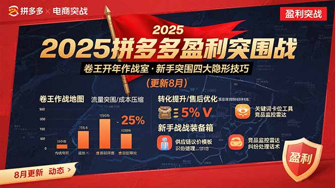2025拼多多盈利突围战:卷王开年作战室,新手突围四大隐形技巧(更新8月)-财富区