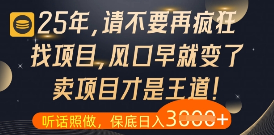 什么？25年你还在疯狂找项目做，醒醒吧，看完这些你全都懂了-财富区