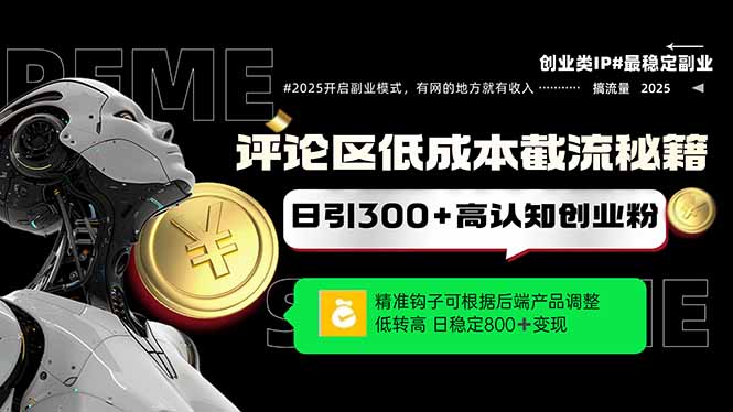 评论区低成本引流秘籍，精准钩子直击用户，单账号日增300+创业粉，日稳…-财富区